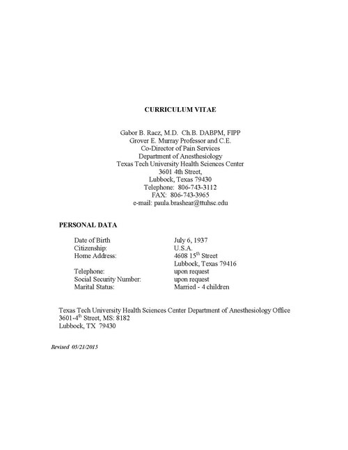 curriculum vitae