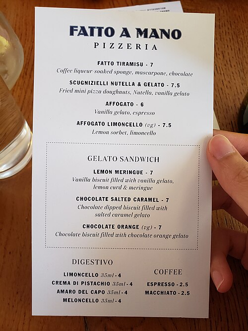 menu